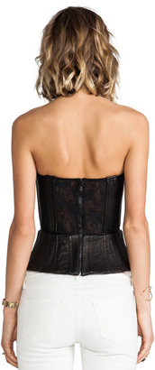 Alice + Olivia Jessie Leather Structured Bustier Top