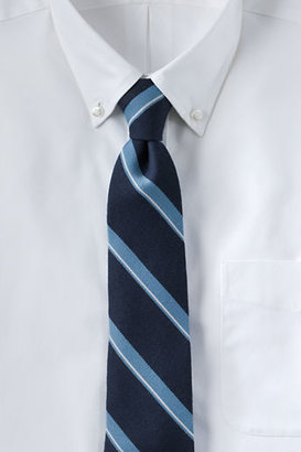 Lands' End Men's Long Silk Wool Double Stripe Necktie