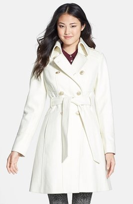 GUESS Double Breasted Wool Blend Trench Coat (Online Only)
