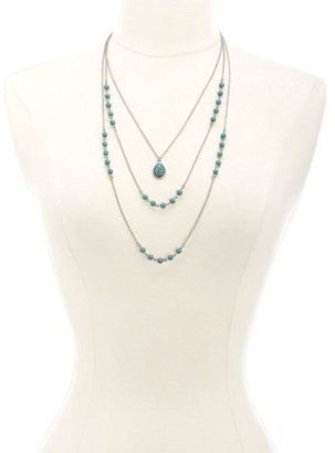 Charlotte Russe Triple Layered Turquoise Chain Necklace