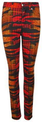 McQ Tartan Tiger Print Trousers