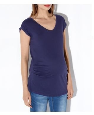 New Look Maternity Blue Roll Sleeve T-Shirt