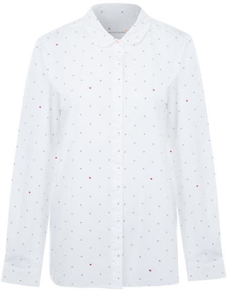 Chinti and Parker White Hugs and Kisses Print Cotton Shirt