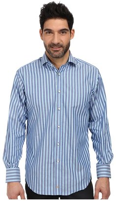 Thomas Dean & Co. L/S Woven Shirt Oxford w/ Textured Stripe