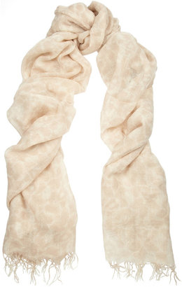 Chan Luu Printed cashmere and silk-blend scarf