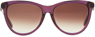 Bottega Veneta Intrecciato-Arm Acetate Sunglasses, Purple