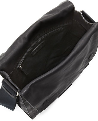 Alexander McQueen De Manta Leather Messenger Bag, Black