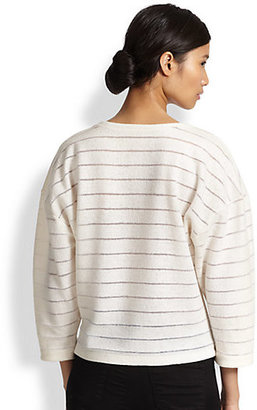 L'Agence Cocoon-Sleeved Striped Sweater