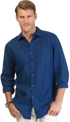 Nautica Solid Cotton-Linen Shirt