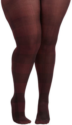 Look From London Hosiery Searching High and Merlot Tights in Plus Size