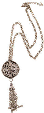 Adorne Eastern Ball & Tassel Drop Necklace