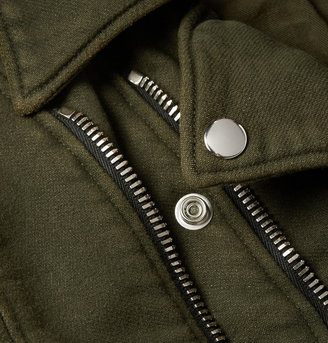 Balmain Washed Cotton-Twill Biker Jacket