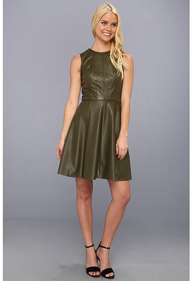 Vince Camuto Faux Leather Fit & Flare Dress