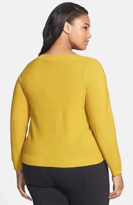 Eileen Fisher Bateau Neck Merino Boxy Sweater (Plus Size)
