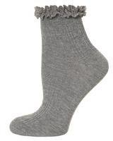 Dorothy Perkins Womens Grey lace top ankle socks- Grey