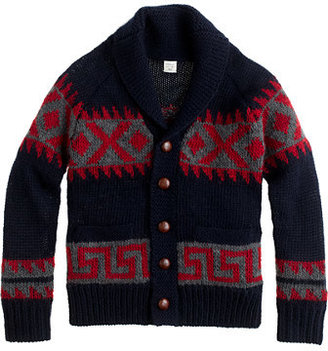J.Crew Boys' wool southwest-stripe shawl cardigan sweater