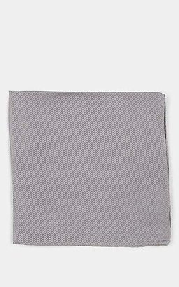 Barneys New York Men's Silk Pocket Square - Silver