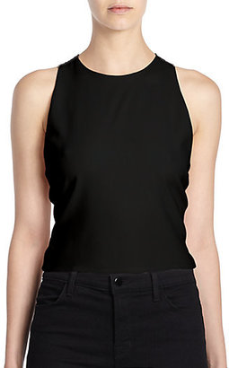 Alice + Olivia Wolla Lace-Back Cropped Top