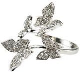 New Look Silver Cross Over Butterfly Ring
