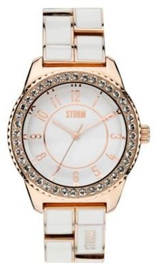 Storm Ladies white dial enamel bracelet watch