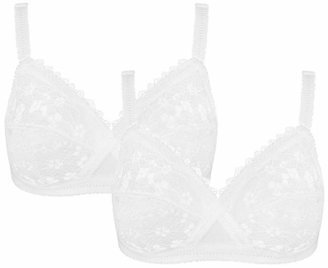Playtex 2 Pack Lace Non-Wired Non-Padded Full Cup Bras