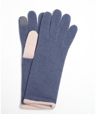 Portolano indigo blue and petal pink cashmere itouch gloves