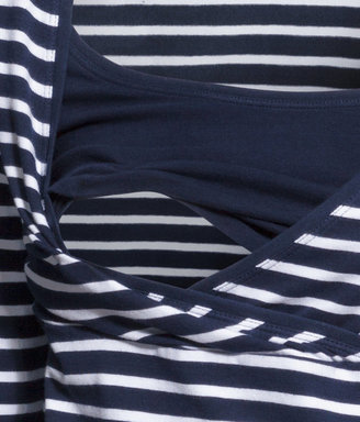 H&M MAMA Nursing Top - Dark blue/striped - Ladies