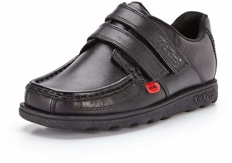 Kickers Boys Fragma Double Strap School Shoes - Black