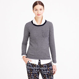 J.Crew Collection cashmere long-sleeve T-shirt in thin stripe