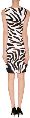 Diane von Furstenberg Silk Glasmary Dress in Zebra Shadow Black