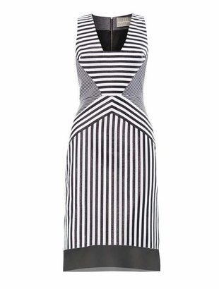Richard Nicoll Contoured-striped jacquard dress