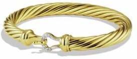 David Yurman Cable Buckle Bracelet with Diamonds in Gold
