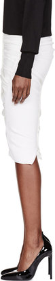 Nina Ricci Cream Wool & Silk Twisted Panel Contrast Skirt