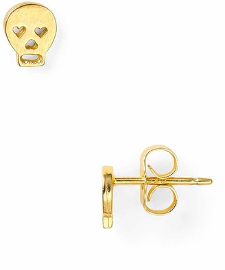 Dogeared Little Things Mini Gold Skull Stud Earrings