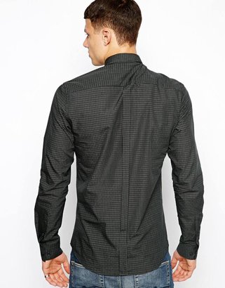 DKNY Shirt with Pleated Bib in Slim Fit
