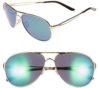 Oakley Women's 'Caveat' 60Mm Aviator Sunglasses - Polished Gold/ Jade Iridium