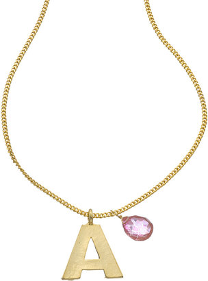 A.V. Max Mini A and Rose Quartz Necklace