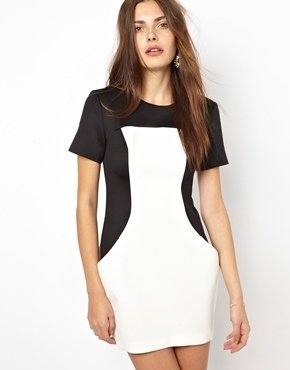 Finders Keepers Monochrome Overtime Dress - Black