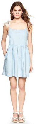Gap Strappy chambray fit & flare dress