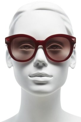 Valentino 'Rockstud' 54mm Semi Oval Cat Eye Sunglasses