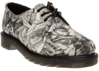 Dr. Martens New Womens Grey Multi Lester Canvas Shoes Floral Lace Up