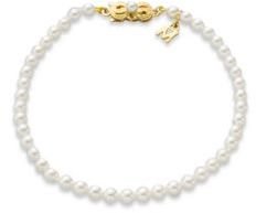 Mikimoto 3.5MM-4MM White Cultured Akoya Pearl & 18K Yellow Gold Bracelet