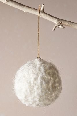 Anthropologie Woolen Snowball Ornament
