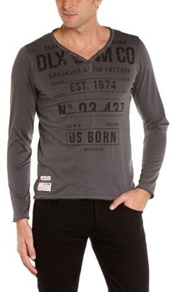Deeluxe Men's DEVICE Printed V-Neck Long sleeve T-Shirt