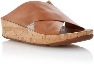 FitFlop Kys leather round toe crossover wedge sandals