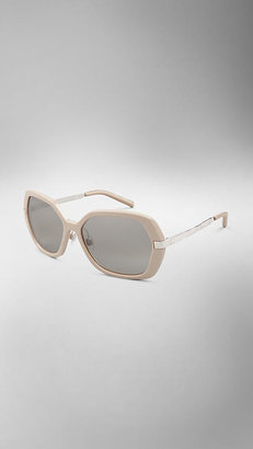 Burberry Trench Collection Oversize Faceted Frame Sunglasses