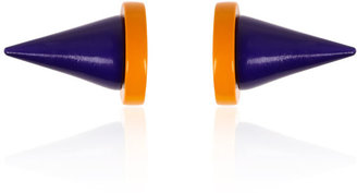 Givenchy Purple lacquered metal and orange magnet cone earrings