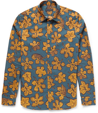 Burberry Leaf-Print Cotton and Silk-Blend Shirt