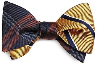 Brooks Brothers Plaid and Sidewheeler Stripe Reversible Bow Tie