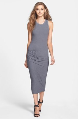 James Perse Stripe Skinny Ruched Tank Dress